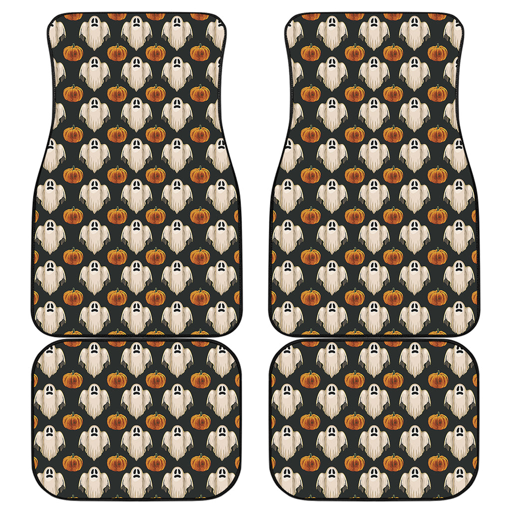 Ghost And Pumpkin Pattern Print Front and Back Car Floor Mats