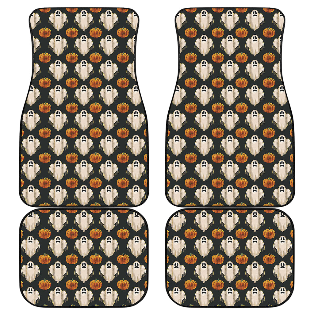 Ghost And Pumpkin Pattern Print Front and Back Car Floor Mats