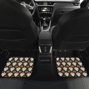 Ghost And Pumpkin Pattern Print Front and Back Car Floor Mats