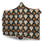 Ghost And Pumpkin Pattern Print Hooded Blanket