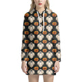 Ghost And Pumpkin Pattern Print Pullover Hoodie Dress