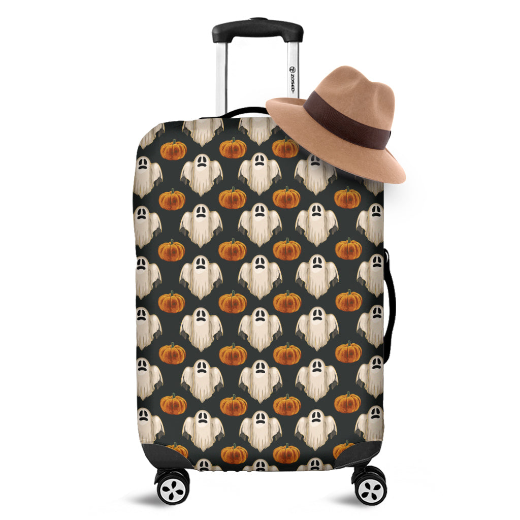 Ghost And Pumpkin Pattern Print Luggage Cover