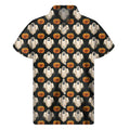 Ghost And Pumpkin Pattern Print Men's Short Sleeve Shirt