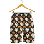 Ghost And Pumpkin Pattern Print Men's Shorts