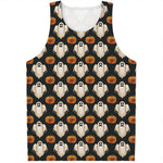 Ghost And Pumpkin Pattern Print Men's Tank Top