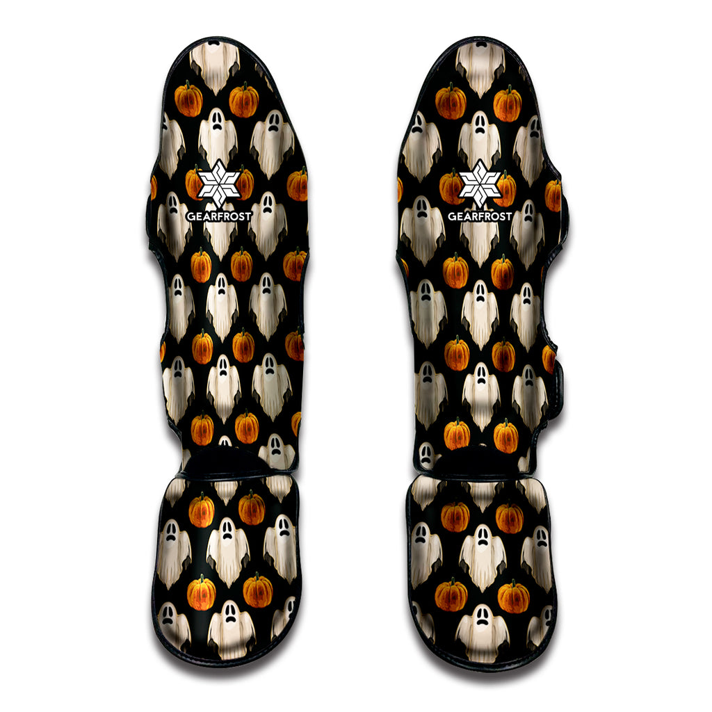 Ghost And Pumpkin Pattern Print Muay Thai Shin Guard