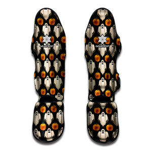 Ghost And Pumpkin Pattern Print Muay Thai Shin Guard