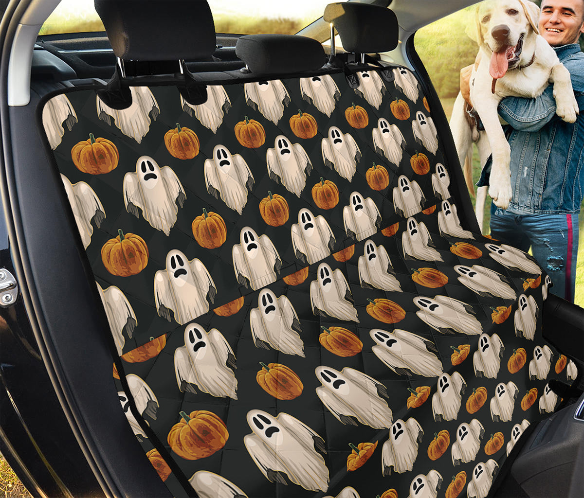 Ghost And Pumpkin Pattern Print Pet Car Back Seat Cover