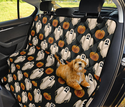 Ghost And Pumpkin Pattern Print Pet Car Back Seat Cover