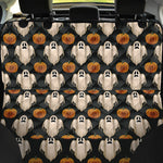 Ghost And Pumpkin Pattern Print Pet Car Back Seat Cover