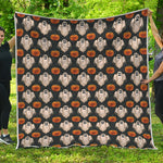 Ghost And Pumpkin Pattern Print Quilt