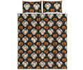 Ghost And Pumpkin Pattern Print Quilt Bed Set