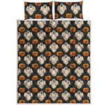 Ghost And Pumpkin Pattern Print Quilt Bed Set
