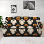 Ghost And Pumpkin Pattern Print Sofa Cover