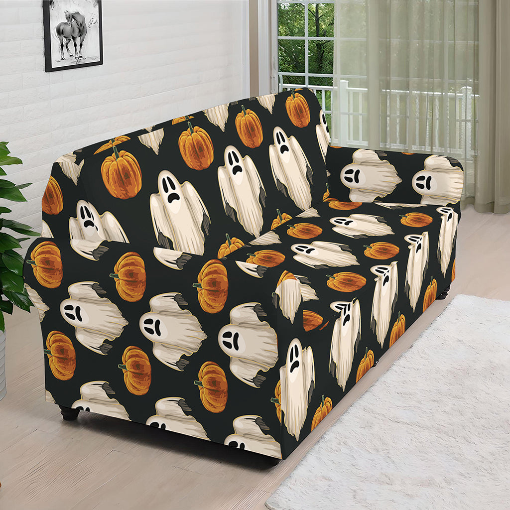 Ghost And Pumpkin Pattern Print Sofa Cover