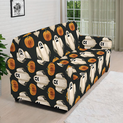 Ghost And Pumpkin Pattern Print Sofa Cover
