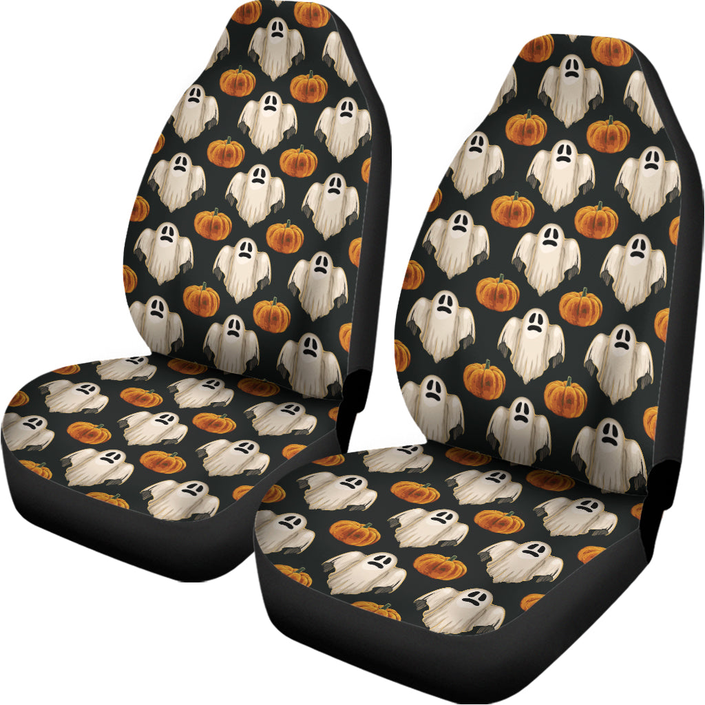 Ghost And Pumpkin Pattern Print Universal Fit Car Seat Covers