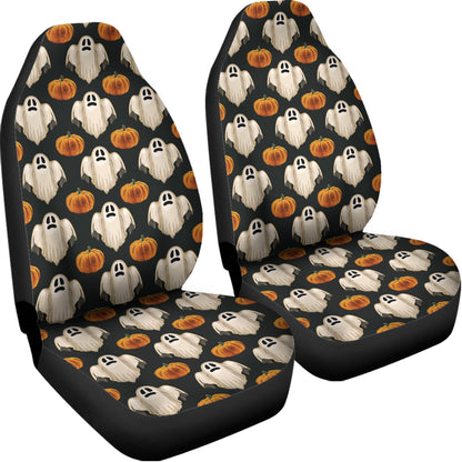 Ghost And Pumpkin Pattern Print Universal Fit Car Seat Covers