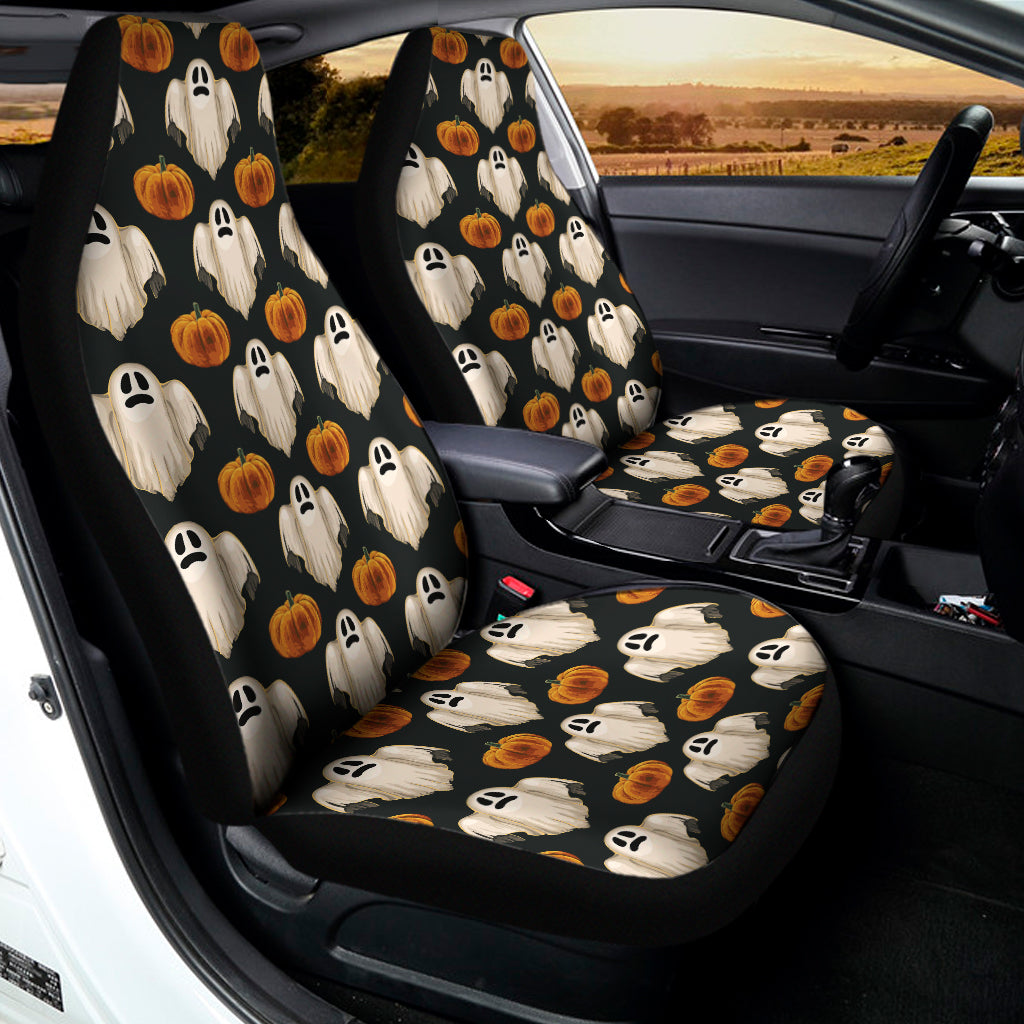 Ghost And Pumpkin Pattern Print Universal Fit Car Seat Covers