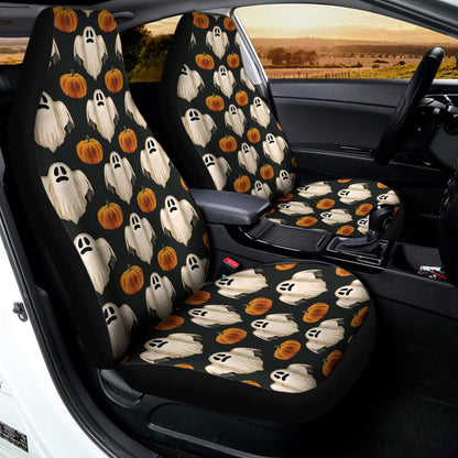 Ghost And Pumpkin Pattern Print Universal Fit Car Seat Covers