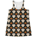Ghost And Pumpkin Pattern Print Women's Racerback Tank Top
