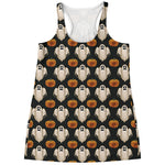 Ghost And Pumpkin Pattern Print Women's Racerback Tank Top