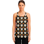 Ghost And Pumpkin Pattern Print Women's Racerback Tank Top