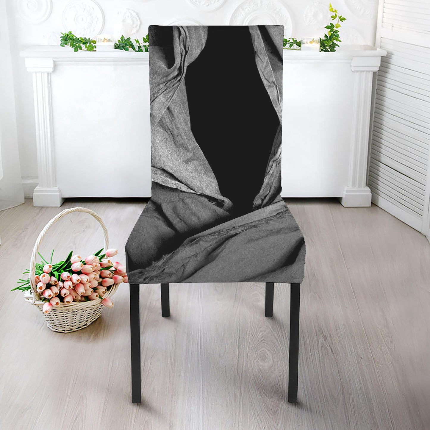 Ghost In The Darkness 3D Print Dining Chair Slipcover