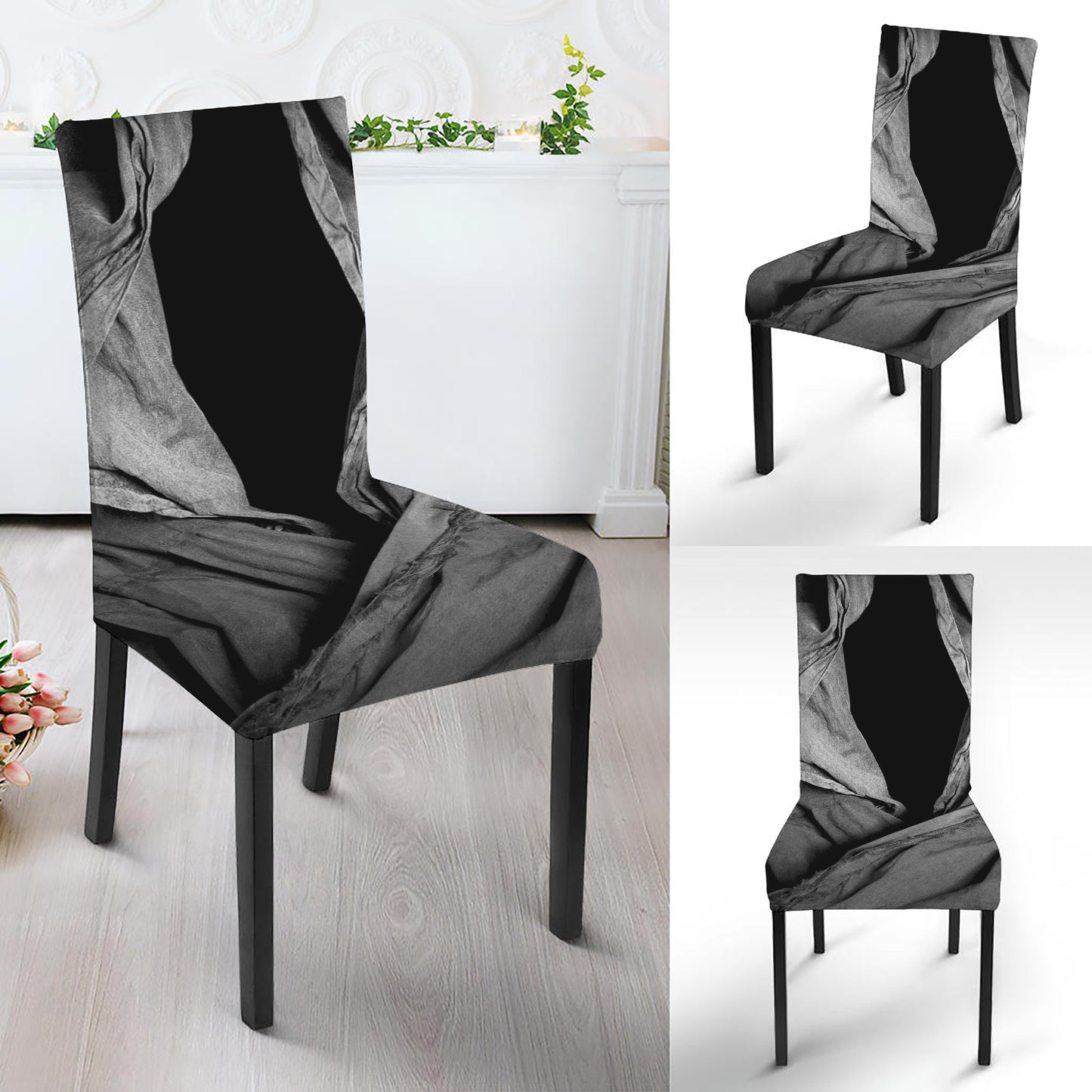 Ghost In The Darkness 3D Print Dining Chair Slipcover