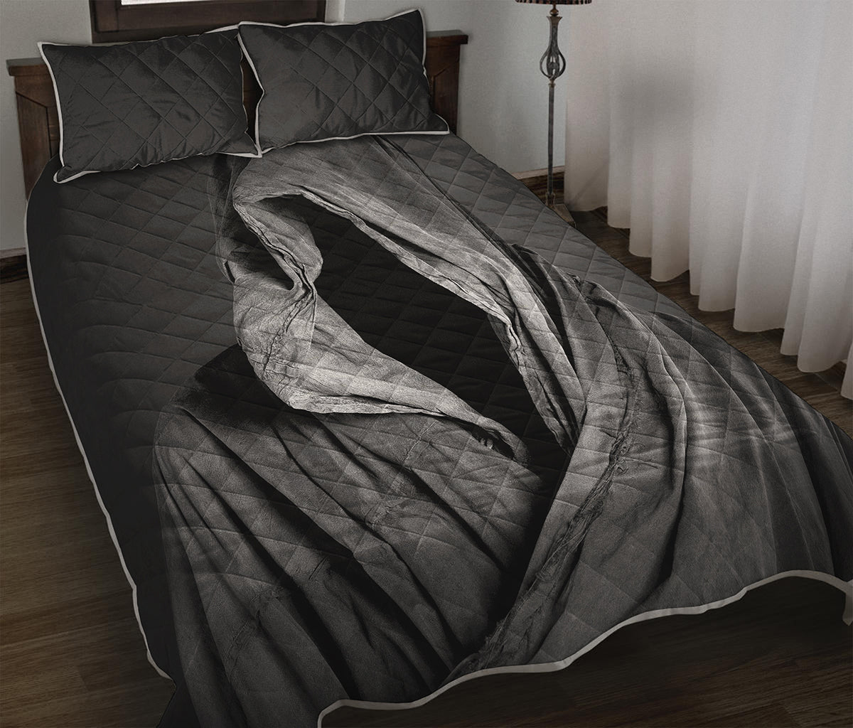 Ghost In The Darkness 3D Print Quilt Bed Set