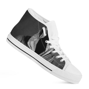 Ghost In The Darkness 3D Print White High Top Shoes