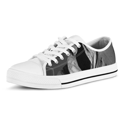 Ghost In The Darkness 3D Print White Low Top Shoes