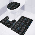 Ghost Samurai Mask Pattern Print 3 Piece Bath Mat Set
