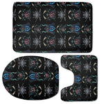 Ghost Samurai Mask Pattern Print 3 Piece Bath Mat Set