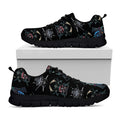 Ghost Samurai Mask Pattern Print Black Running Shoes