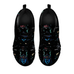 Ghost Samurai Mask Pattern Print Black Sneakers