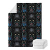 Ghost Samurai Mask Pattern Print Blanket