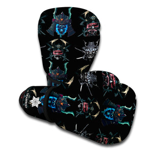 Ghost Samurai Mask Pattern Print Boxing Gloves