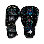 Ghost Samurai Mask Pattern Print Boxing Gloves