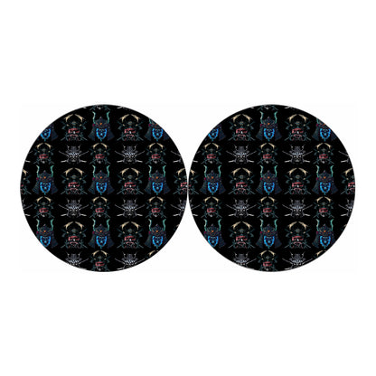 Ghost Samurai Mask Pattern Print Car Coasters