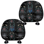 Ghost Samurai Mask Pattern Print Car Headrest Covers