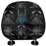 Ghost Samurai Mask Pattern Print Car Headrest Covers