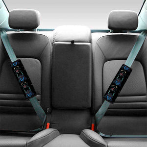 Ghost Samurai Mask Pattern Print Car Seat Belt Covers