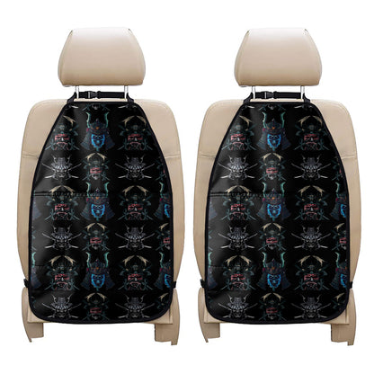 Ghost Samurai Mask Pattern Print Car Seat Organizers