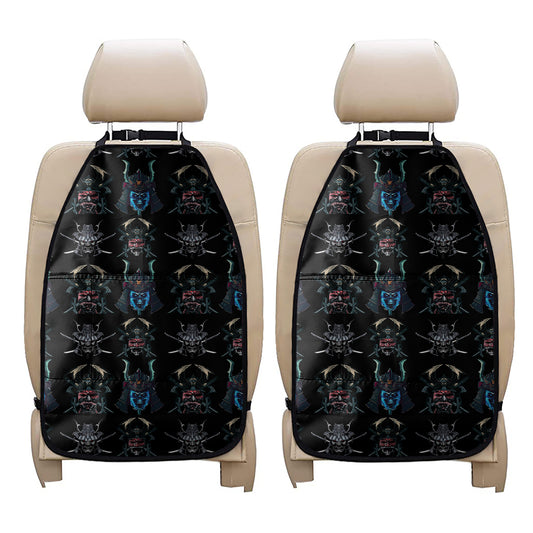 Ghost Samurai Mask Pattern Print Car Seat Organizers