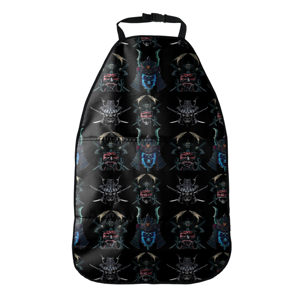 Ghost Samurai Mask Pattern Print Car Seat Organizers
