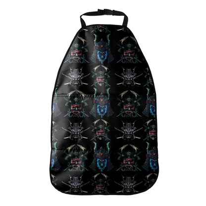 Ghost Samurai Mask Pattern Print Car Seat Organizers