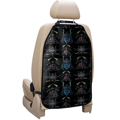 Ghost Samurai Mask Pattern Print Car Seat Organizers