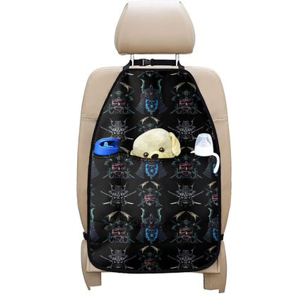 Ghost Samurai Mask Pattern Print Car Seat Organizers