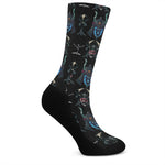 Ghost Samurai Mask Pattern Print Crew Socks